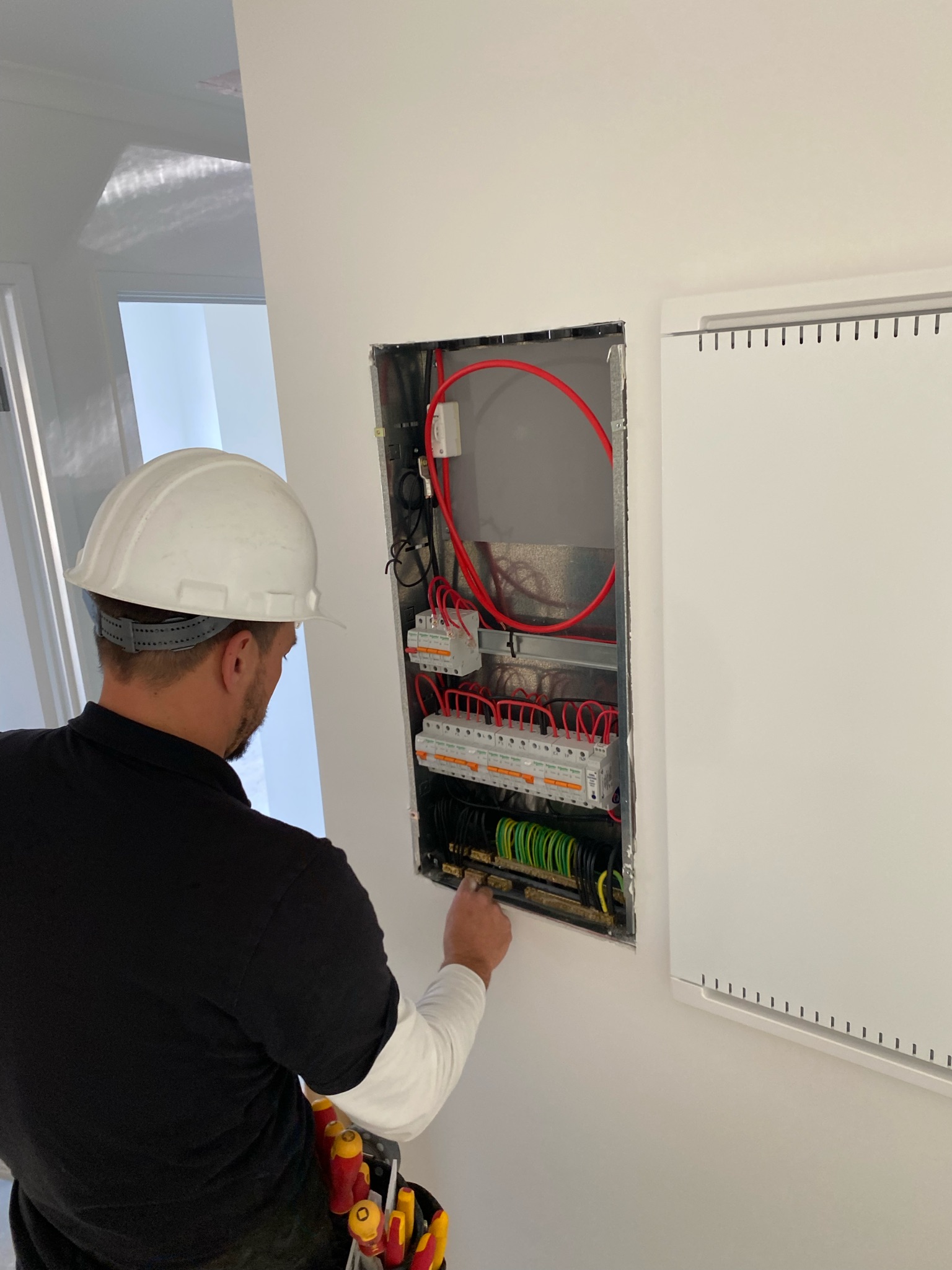 Electrical services work in action