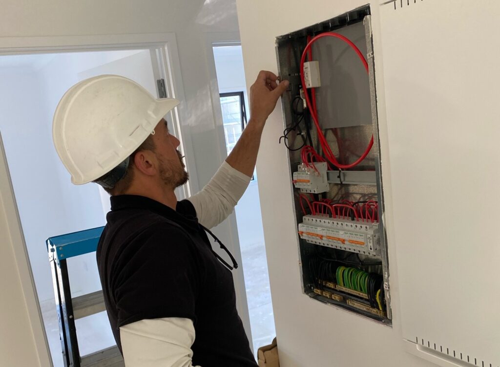 Electrical services work in action