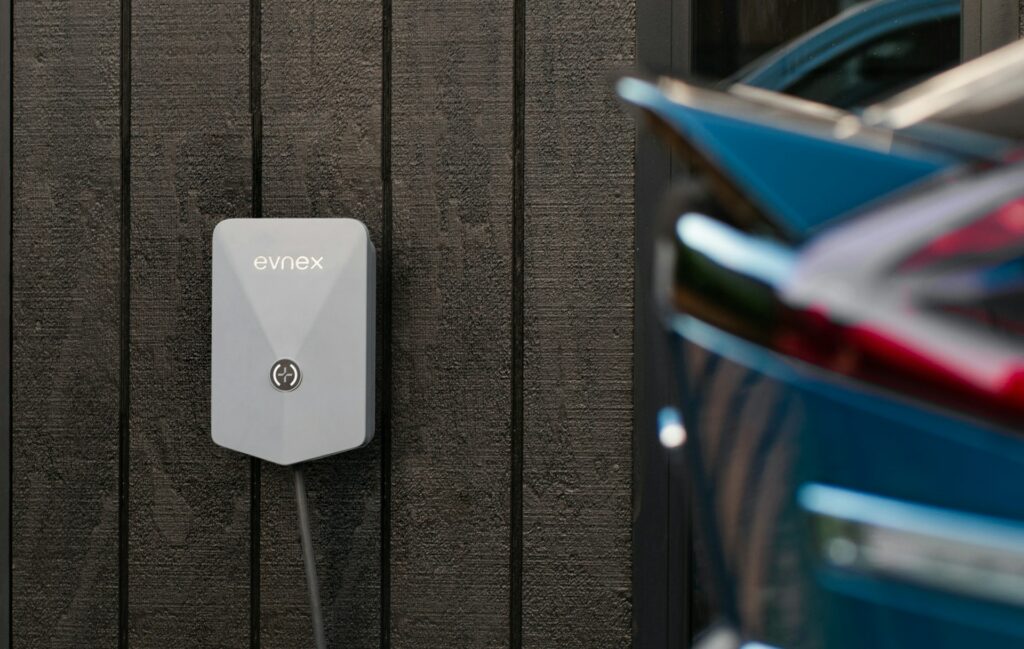 Electric Vehicle Charger Installed at a Residence